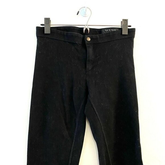 Rag & Bone Womens Equestrian Pants Black Stretch Flat Front Cotton Blend 28 - Picture 3 of 7
